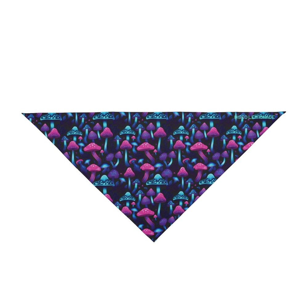 DISCO LEMONADE Neon Mushroom Psychedelic Festival Bandana DiscoLem UV LED, Glow